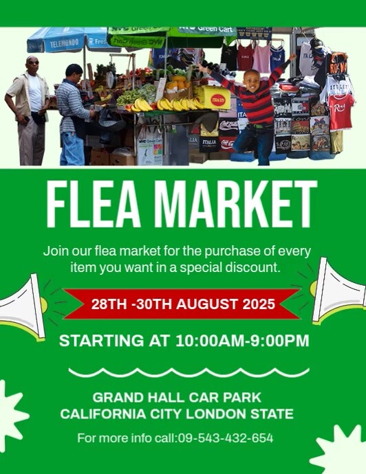 Green Maximalist Flea Market Template Design Flyer (us Letter) 传单(美国信函)