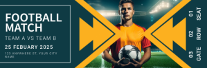 Green Maximalist Football Match Ticket Twitter Banner template