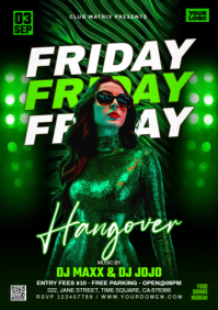 Green Maximalist Friday Hangover  A4 template