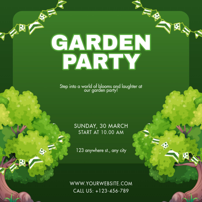 Copy of Green Maximalist Garden Party Instagram Post | PosterMyWall