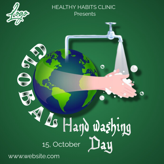 Plantilla de Green Maximalist Global Hand Washing Day Instagram Post ...