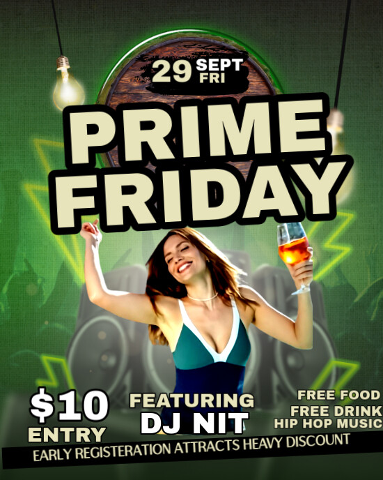 Copy of Green Maximalist Green Black Vibrant Glow Night Club Party ...