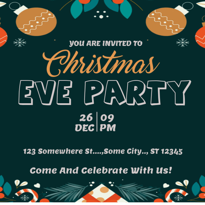 Copy of Green Maximalist Green Simple Christmas Eve Party Instagram ...