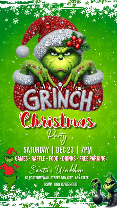 Copy of Green Maximalist Grinchmas Party Instagram Story | PosterMyWall