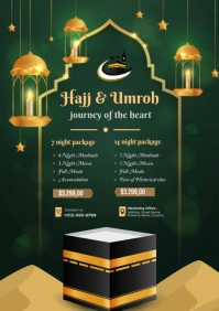 Green Maximalist Hajj And Umrah A3 template