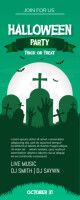 Green Halloween Party ป้ายโรลอัป 2' × 5' Template