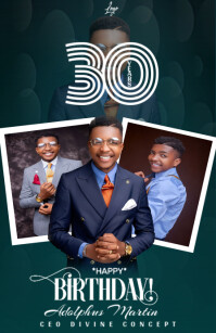 Green Maximalist Happy Birthday Anniversary  Tabloid Tabloide template