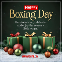 Green Boxing Day Celebration Kvadrat Template