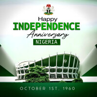 白色 Nigerian Independence Day Kwadrat Template