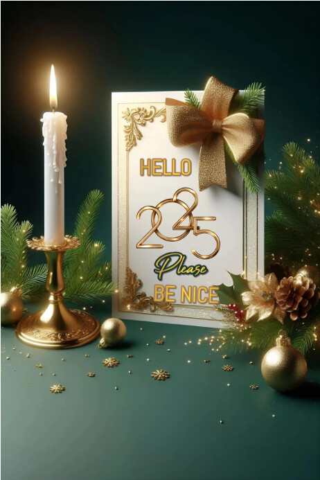 Green Maximalist Happy New Year Poster Template | PosterMyWall