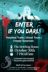 Green Halloween Event Plakat Template