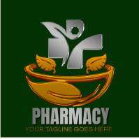Green Maximalist Healthcare Pharmacy Logo template