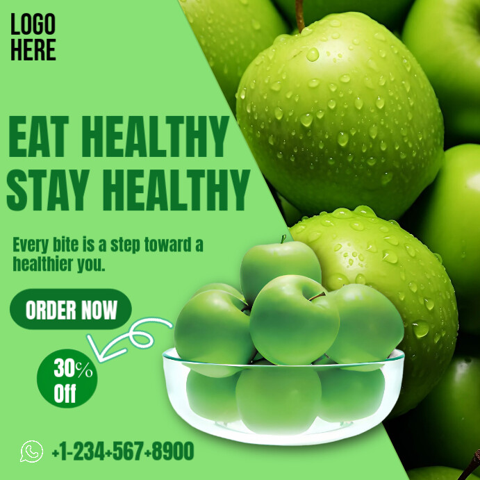 Copy of Green Maximalist Healthy Living Instagram Post | PosterMyWall
