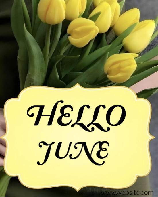 Copy of Green Maximalist Hello June Poster Instagram Portrait ...
