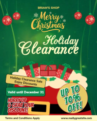 Green Maximalist Holiday Clearance Sales Instagram Portrait template