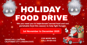 Green Maximalist Holiday Food Drive Template Design Facebook Ad Reklama na Facebooka