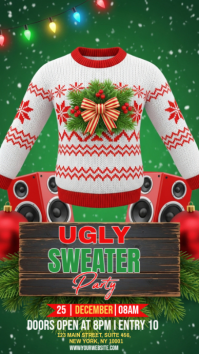 Green Maximalist Hristmas Ugly Sweater Instagram Story template