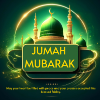 Green Maximalist Jumah Mubarak  Instagram Post template