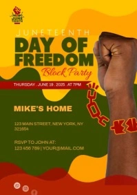 Green Maximalist Juneteenth Celebration Flyer Template A4