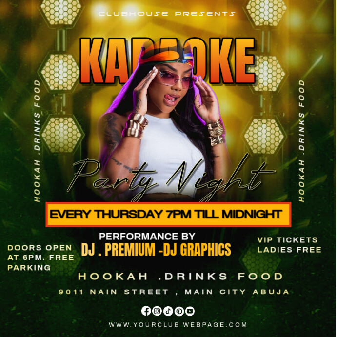 Copy of Green Maximalist Karaoke Thursday Party Night Instagram Post ...