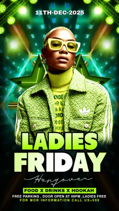 Green Maximalist Ladies Night Party Instagram Story Template | PosterMyWall