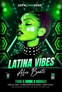 Green Maximalist Latin Vibes Party Banner 4' × 6' template