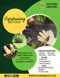 Green Maximalist Lawn And Gardening Service  Flyer (us Letter) Volante (Carta US) template