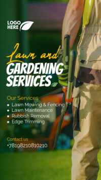 Green Maximalist Lawn And Gardening Services Instagram Story template
