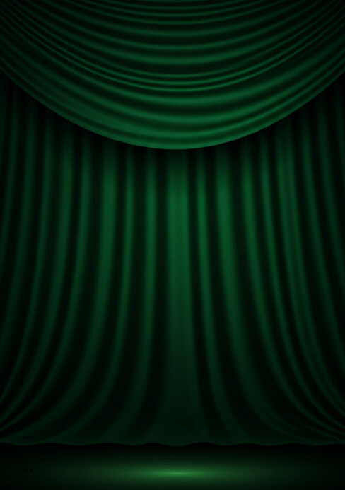Copy of Green Maximalist Luxury Curtain Stage Backdrop A5 | PosterMyWall
