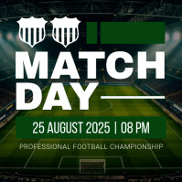 Green Maximalist Match Day Soccer Football Instagram Post template