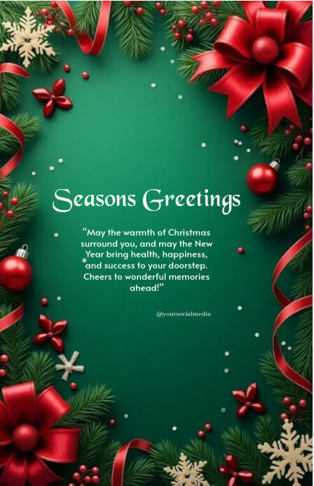 Green Maximalist Merry Christmas And Happy New Year Tabloid Template ...