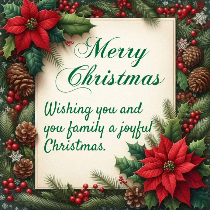 Green Maximalist Merry Christmas Card Instagram Post Template ...