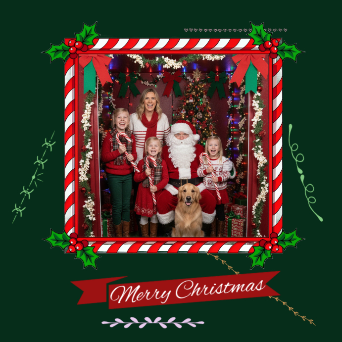 Plantilla de Green Maximalist Merry Christmas Family Photo Instagram ...
