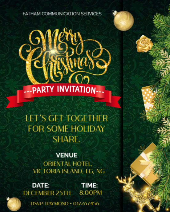 Green Maximalist Merry Christmas Instagram Portrait Template | PosterMyWall