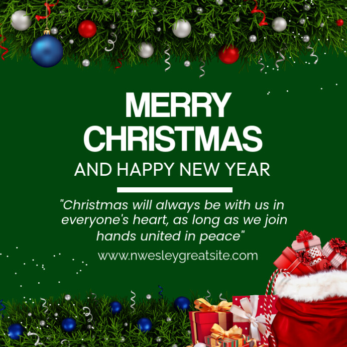 Copy of Green Maximalist Merry Christmas Instagram Post | PosterMyWall