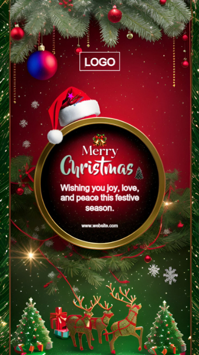 Green Maximalist Merry Christmas Instagram Story Template | PosterMyWall