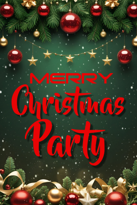 Green Maximalist Merry Christmas Poster Template | PosterMyWall