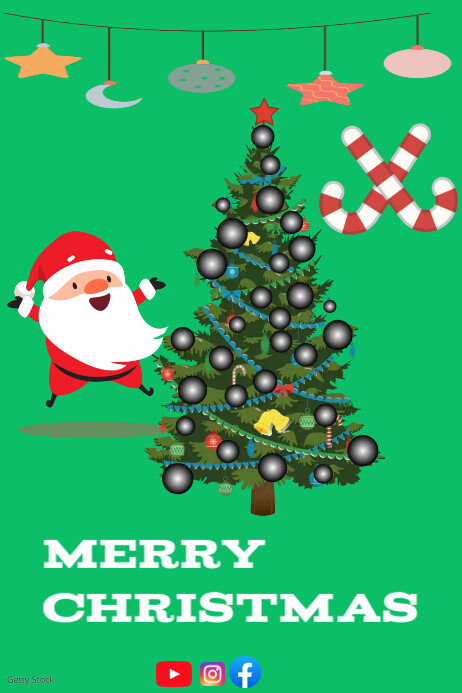 Green Maximalist Merry Christmas Poster Template | PosterMyWall