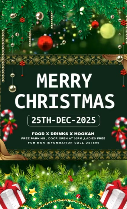 Green Maximalist Merry Christmas Us Legal Template | PosterMyWall