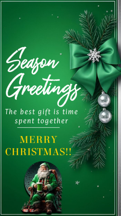 Green Maximalist Merry Christmas Wishes 2025 Instagram Story Template ...