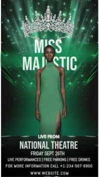 Green Maximalist Miss Majestic Instagram Story template