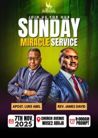 Grün Sunday Miracle Service A6 Template