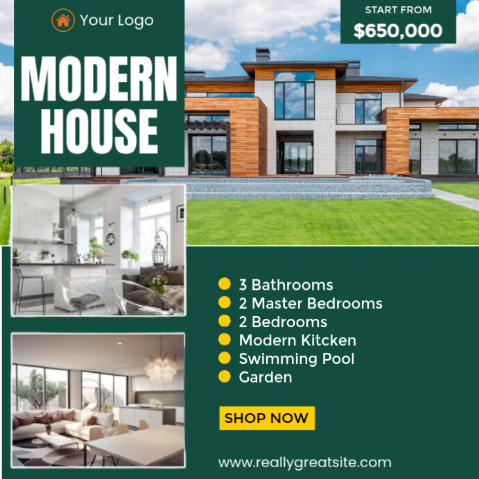 Copy of Green Maximalist Modern House Instagram Post | PosterMyWall