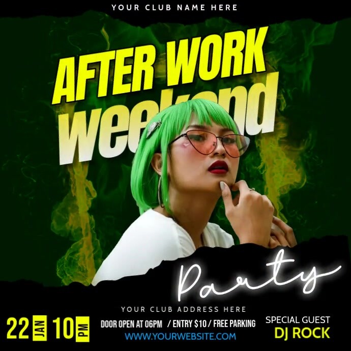 Green Maximalist Music Night  Instagram Post Iphosti le-Instagram template