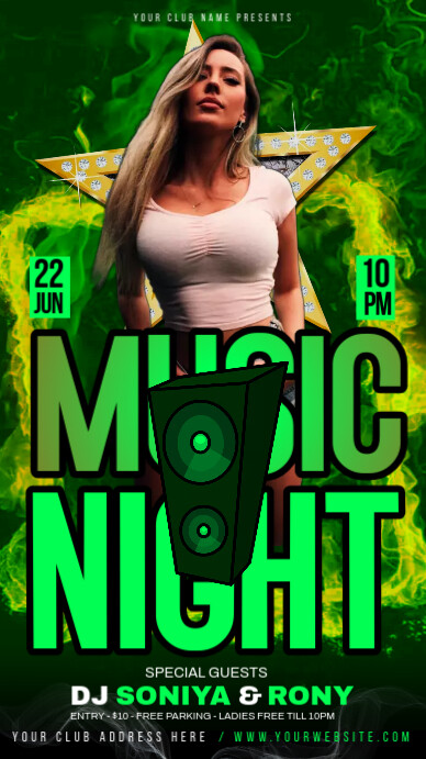 Copy of Green Maximalist Music Night Party Instagram Story | PosterMyWall