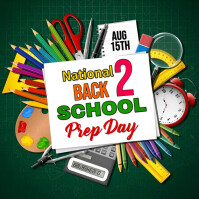 Green Maximalist National Back To School Prep Day  Instagram Post template