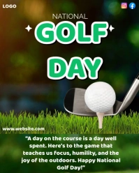 Green Maximalist National Golf Day Poster  Instagram Portrait template