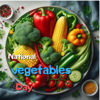 Green Maximalist National Vegetables Day  Instagram Post template
