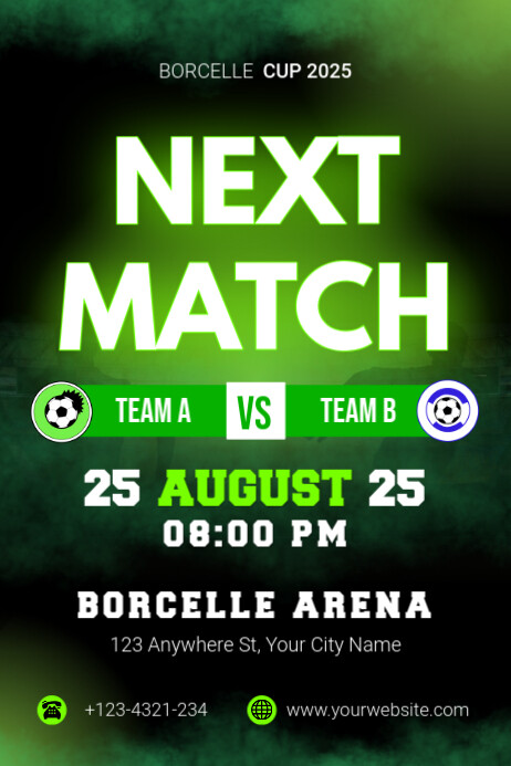 Soccer Match Announcement Template | PosterMyWall