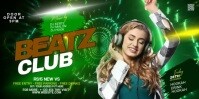Green Maximalist Night Club Party Eventbrite Banner template